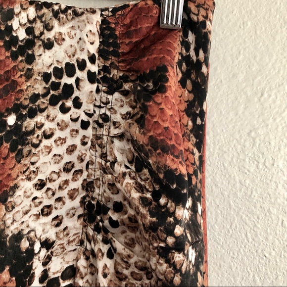 [NWT] MNG Animal Print Midi Skirt w Ruched Waist & Side Slit Size S - Picture 7 of 15